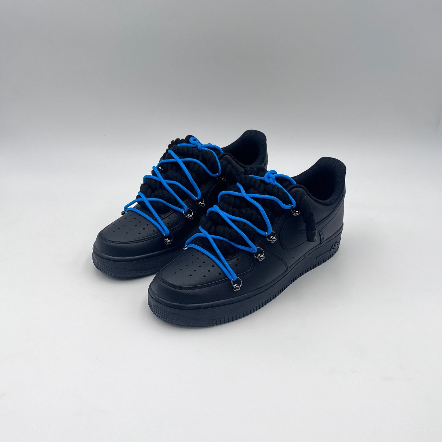 AF1 Black - Royal Blue Double Laces