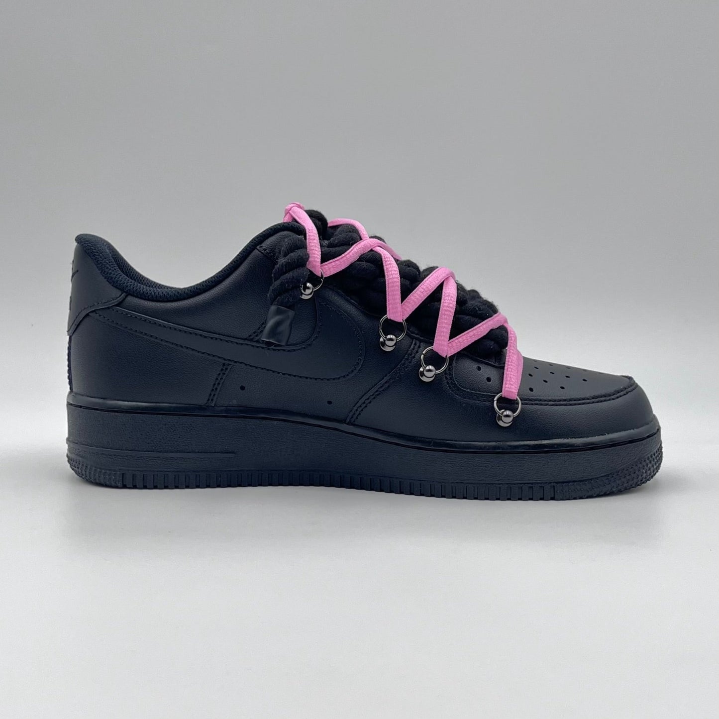 AF1 Black - Rose Double Laces