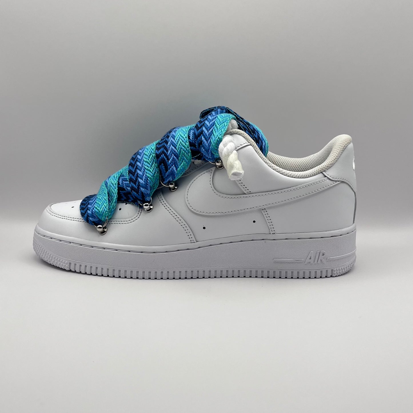 AF1 White - Ocean Blue Lanvin Rope Laces
