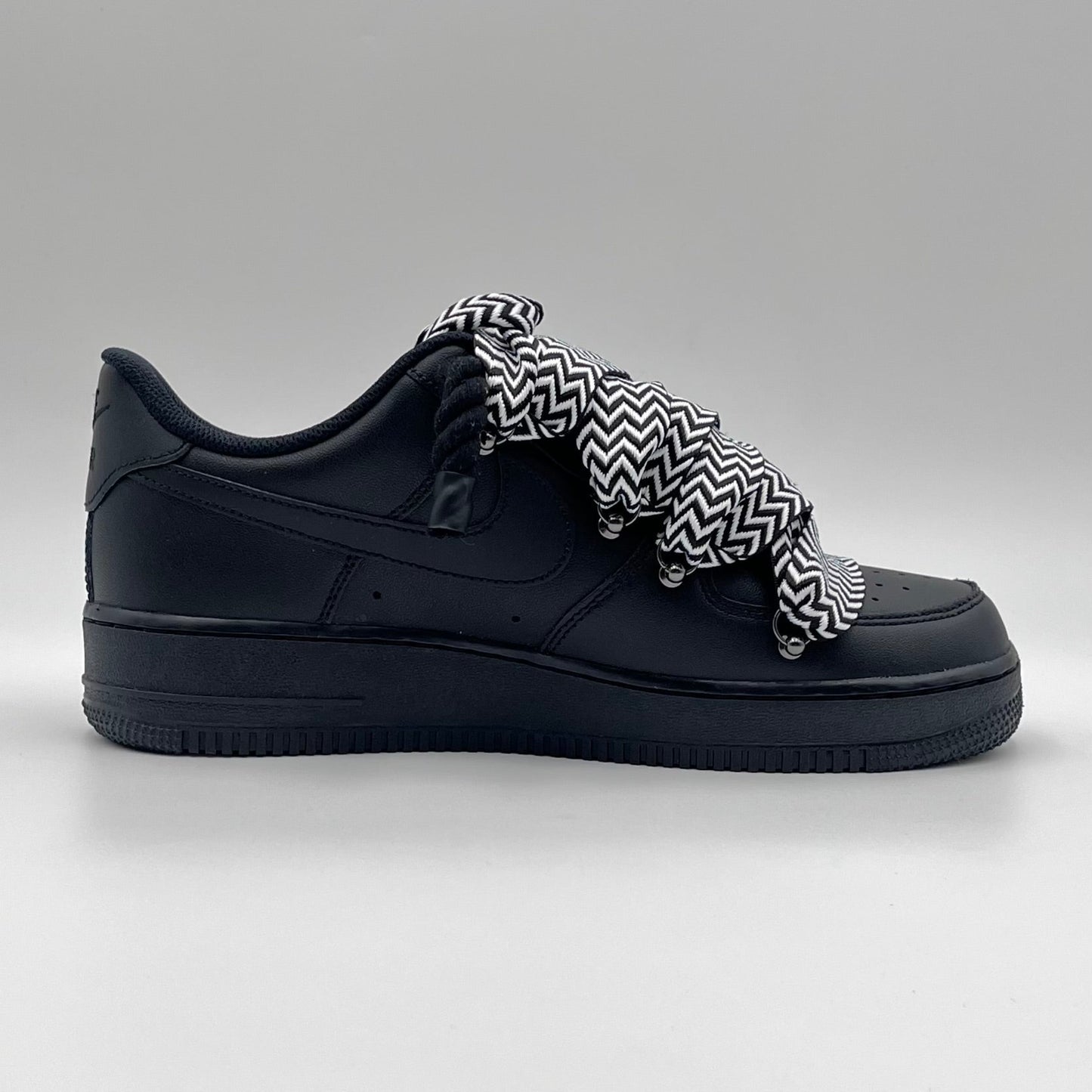 AF1 Black - Black`n White Lanvin Rope Laces
