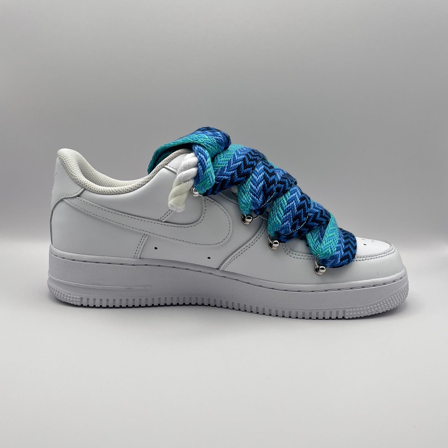 AF1 White - Ocean Blue Lanvin Rope Laces