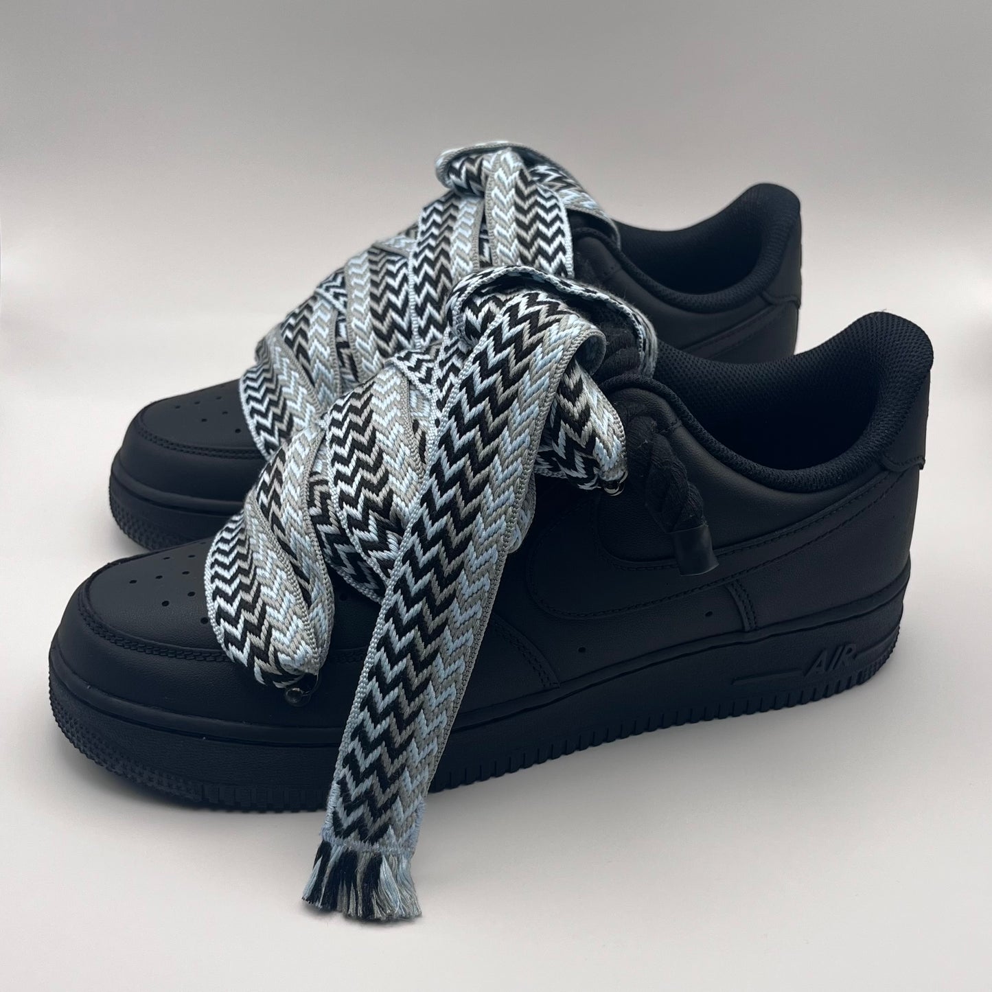 AF1 Black - Icy Blue Lanvin Rope Laces