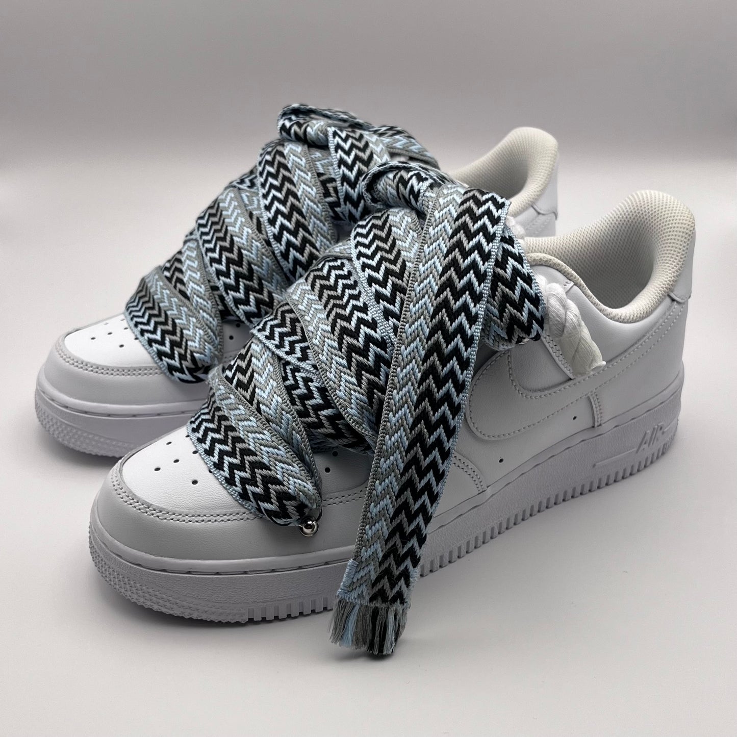 AF1 White - Icy Blue Lanvin Rope Laces