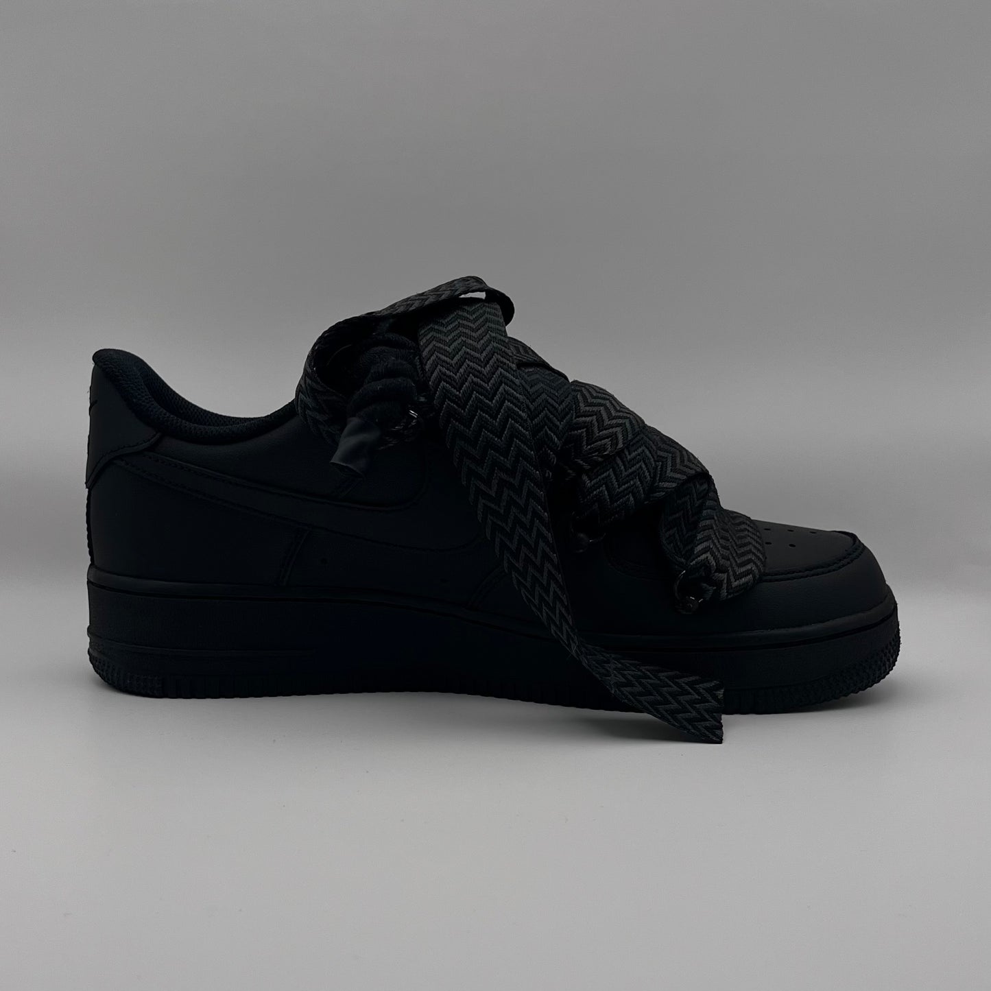 AF1 Matte Black - All Black Lanvin Rope Laces