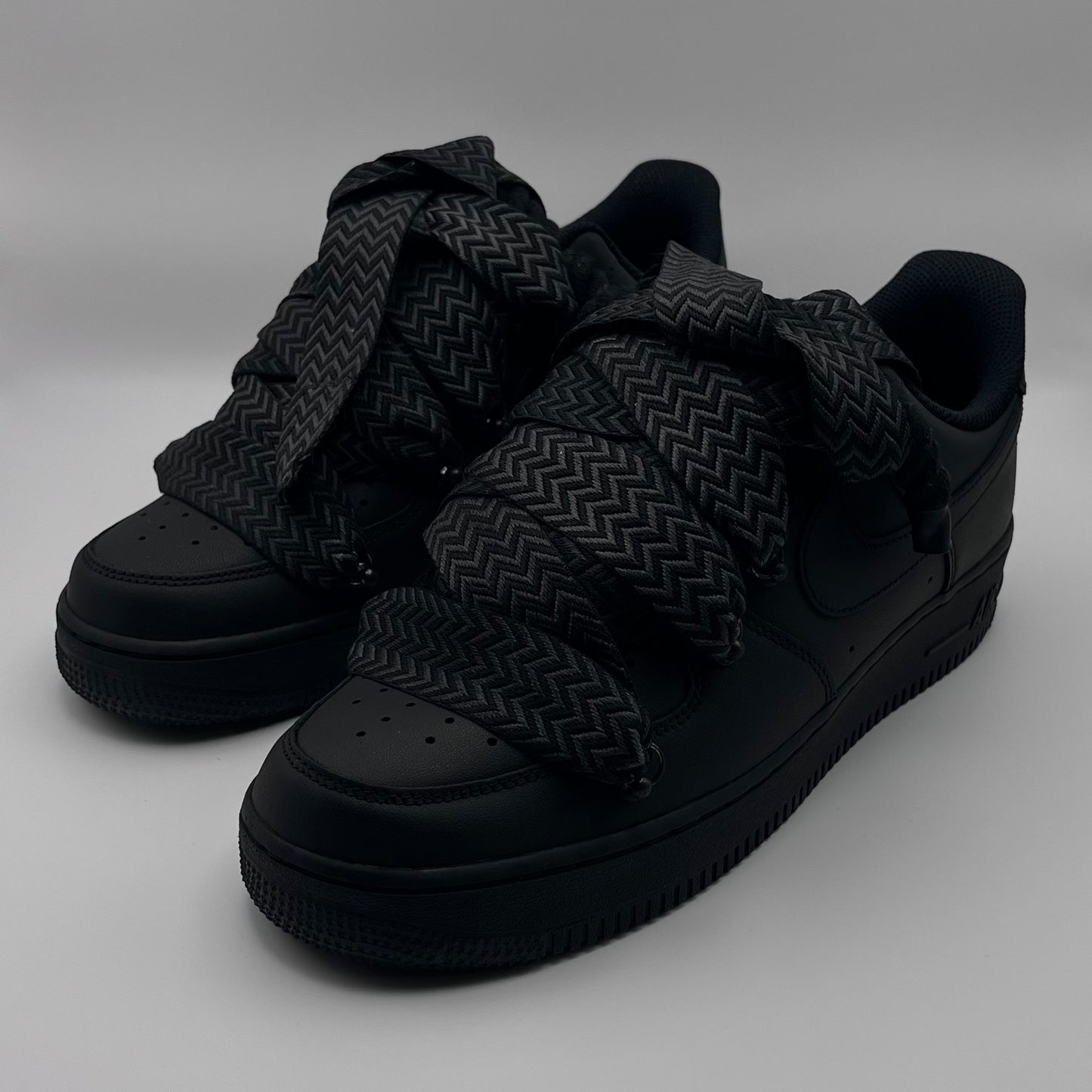 AF1 Matte Black - All Black Lanvin Rope Laces