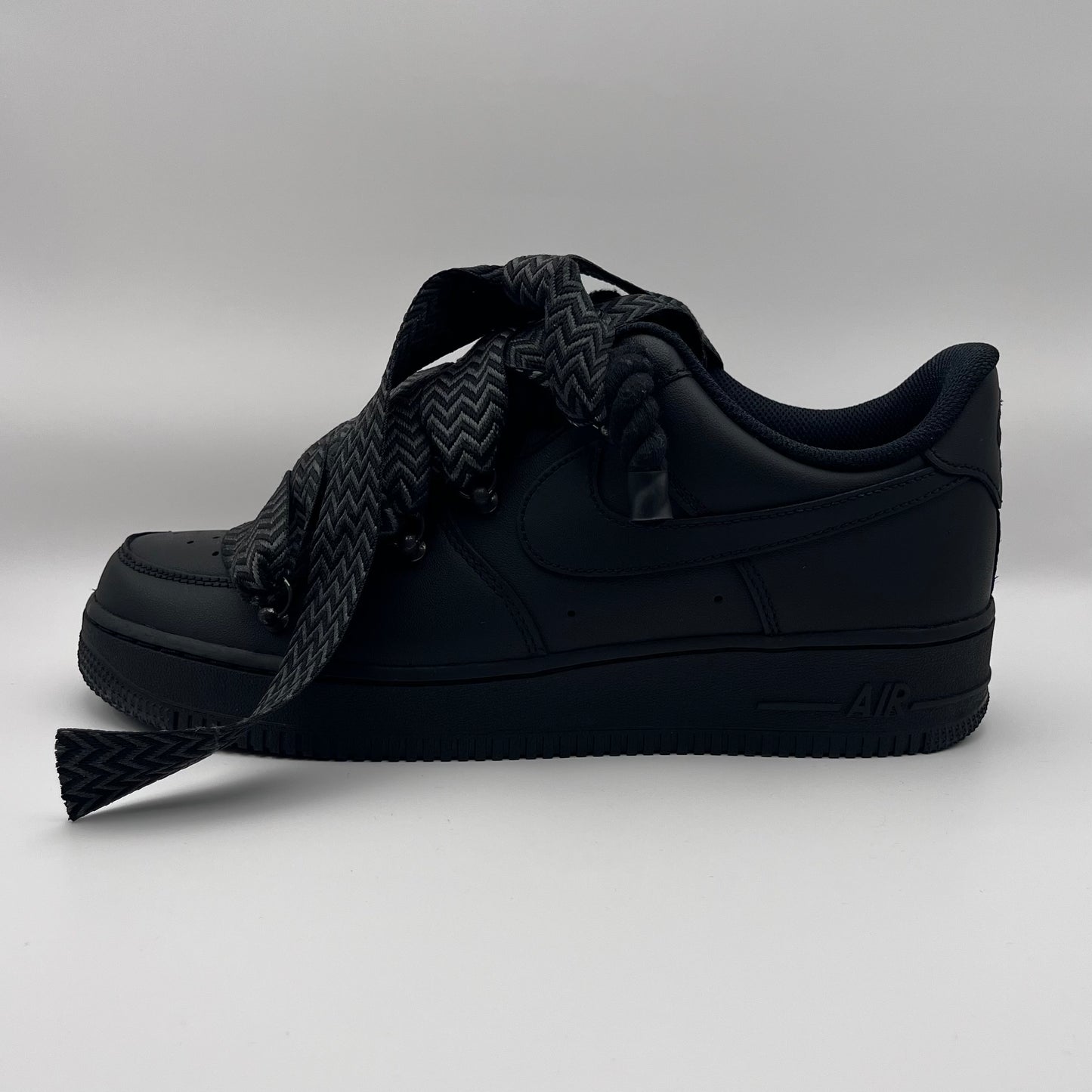 AF1 Matte Black - All Black Lanvin Rope Laces