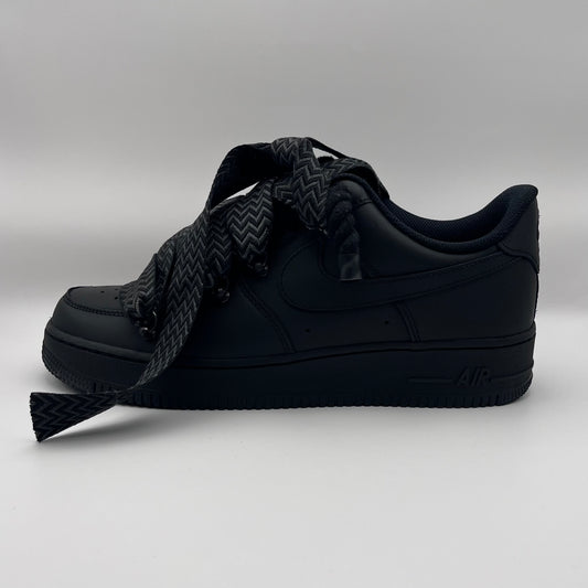 AF1 Matte Black - All Black Lanvin Rope Laces