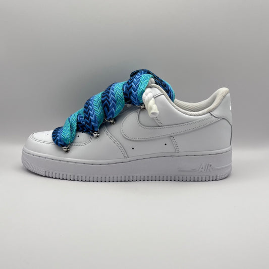 AF1 White - Ocean Blue Lanvin Rope Laces