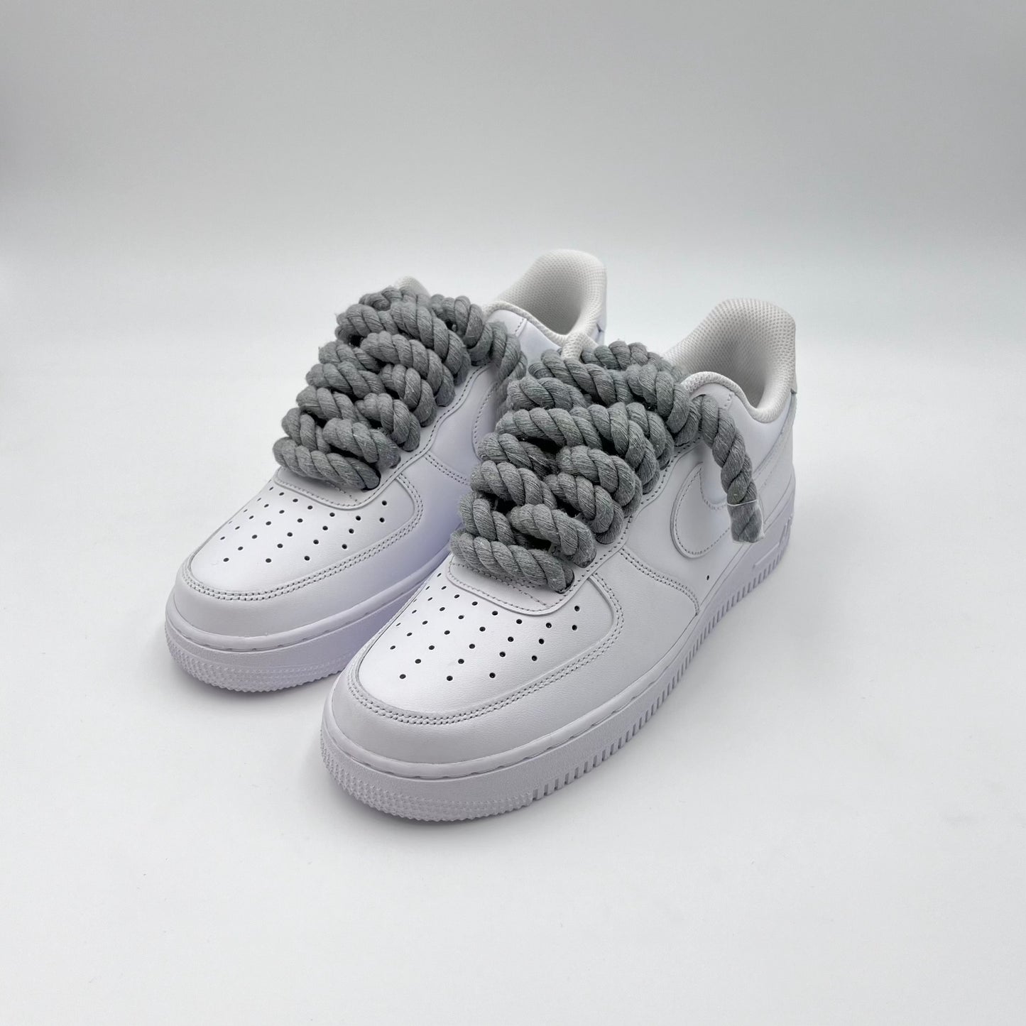 AF1 White - Shadow Grey Rope Laces